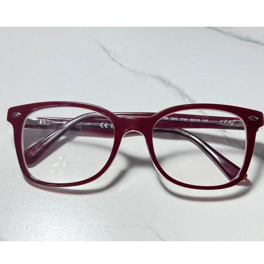 Ray-Ban RB 5285 5738 Bordeaux Red Square Eyeglasses Frames 53-19 145